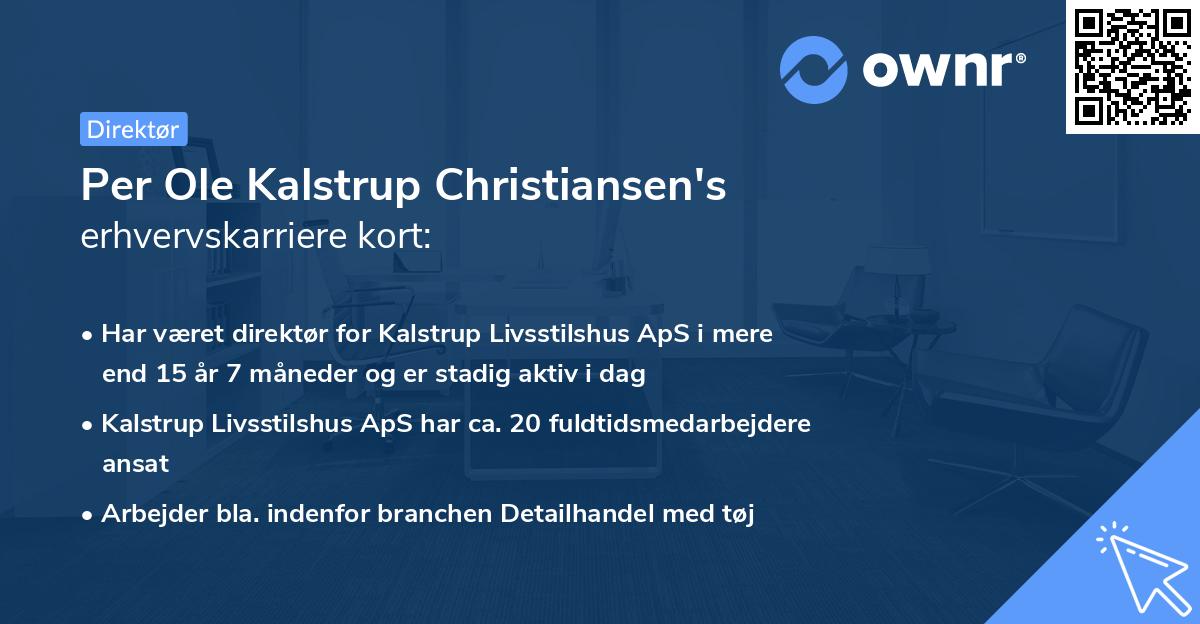 Per Ole Kalstrup Christiansen's erhvervskarriere kort