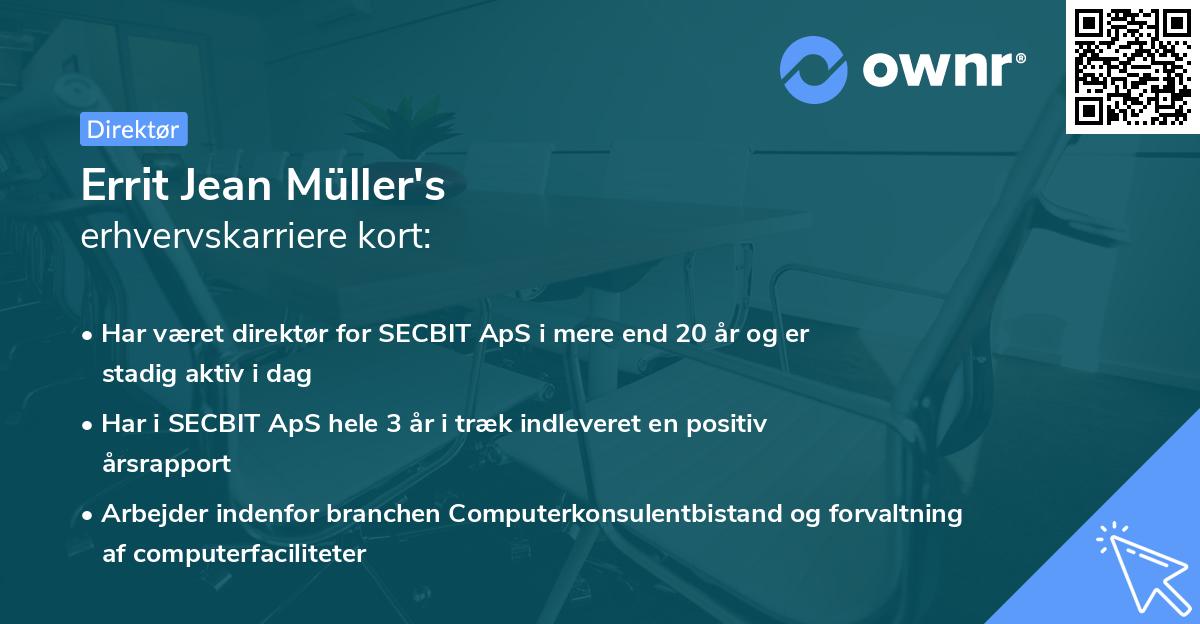 Errit Jean Müller's erhvervskarriere kort