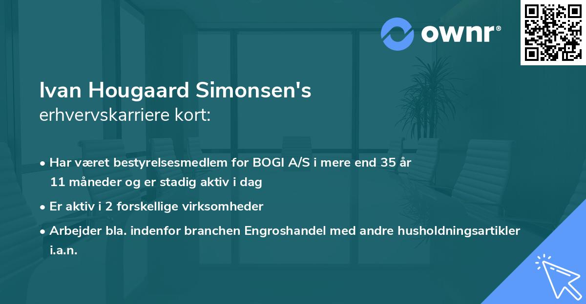 Ivan Hougaard Simonsen's erhvervskarriere kort