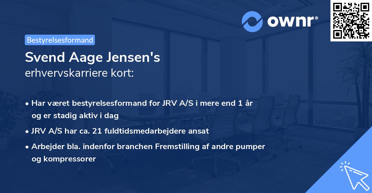 Svend Aage Jensen's erhvervskarriere kort