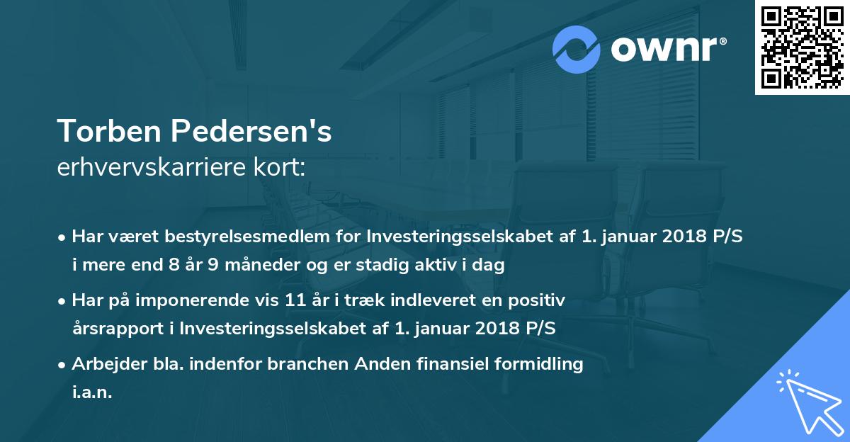 Torben Pedersen's erhvervskarriere kort