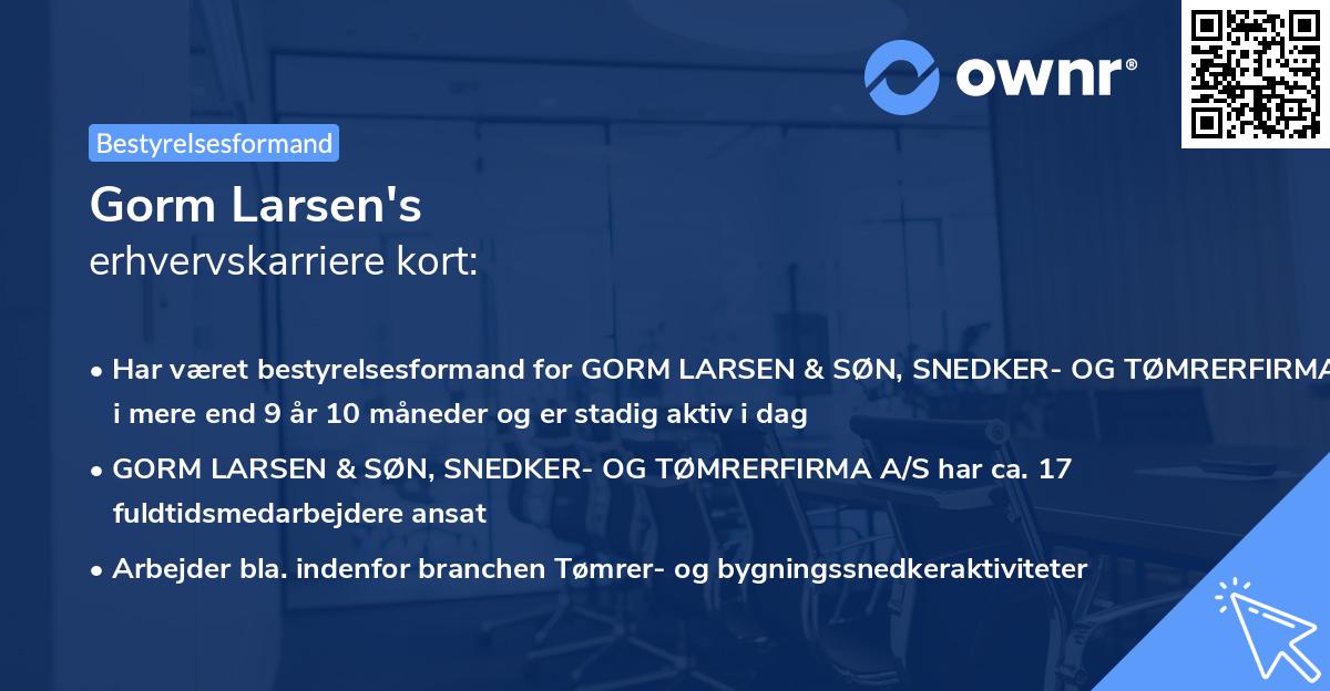 Gorm Larsen's erhvervskarriere kort