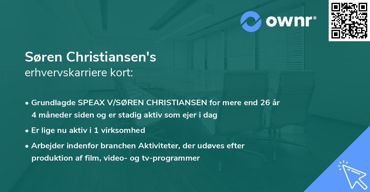 Søren Christiansen's erhvervskarriere kort