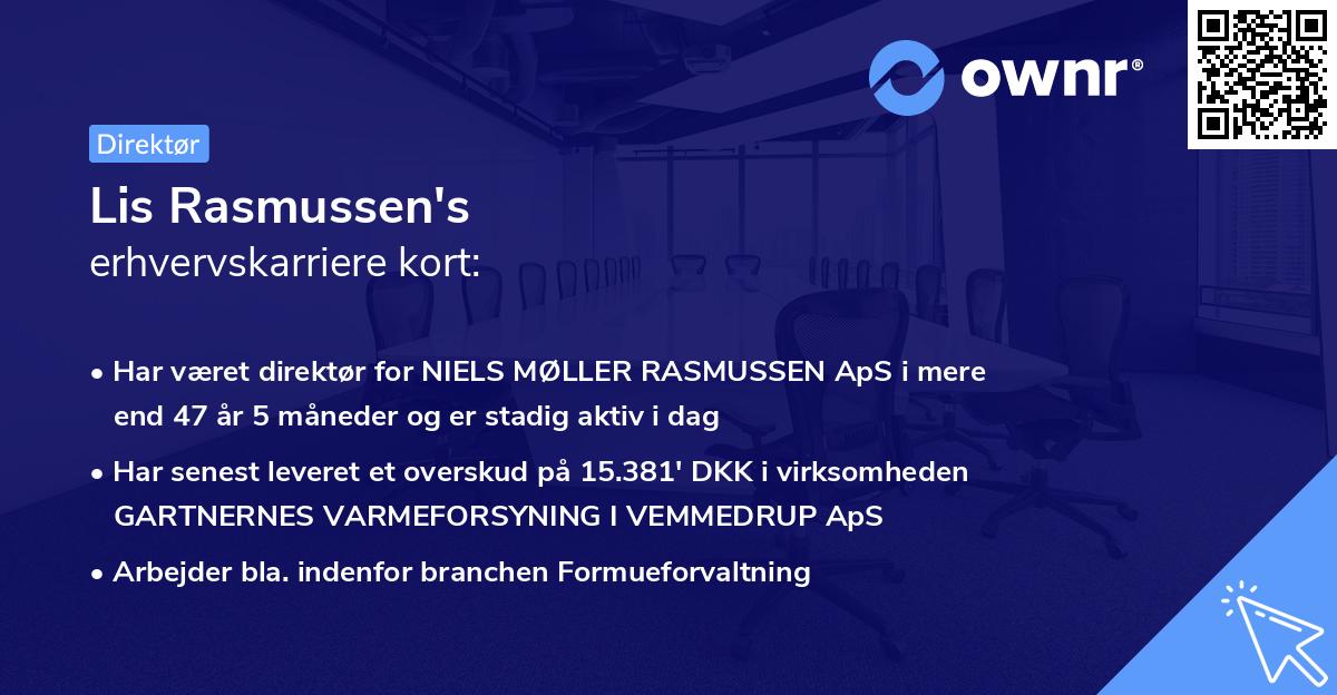 Lis Rasmussen's erhvervskarriere kort