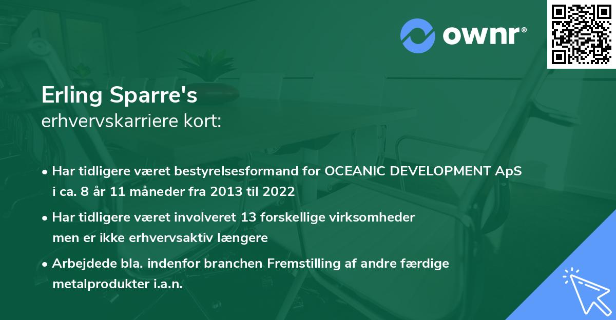 Erling Sparre's erhvervskarriere kort
