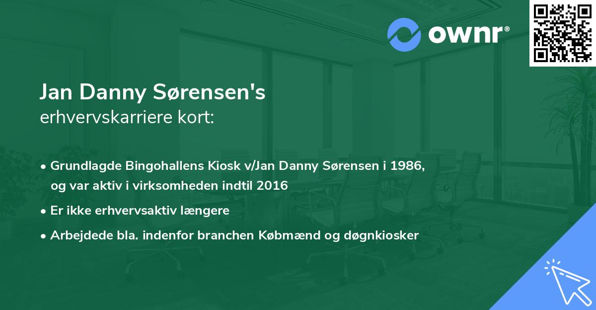 Jan Danny Sørensen's erhvervskarriere kort
