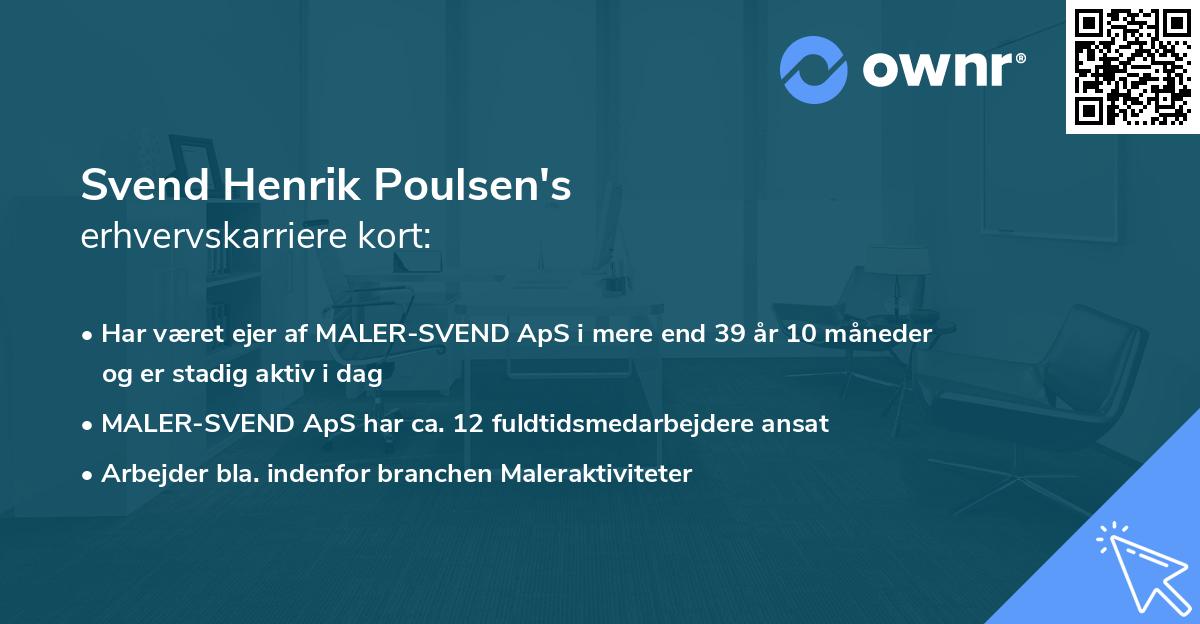 Svend Henrik Poulsen's erhvervskarriere kort