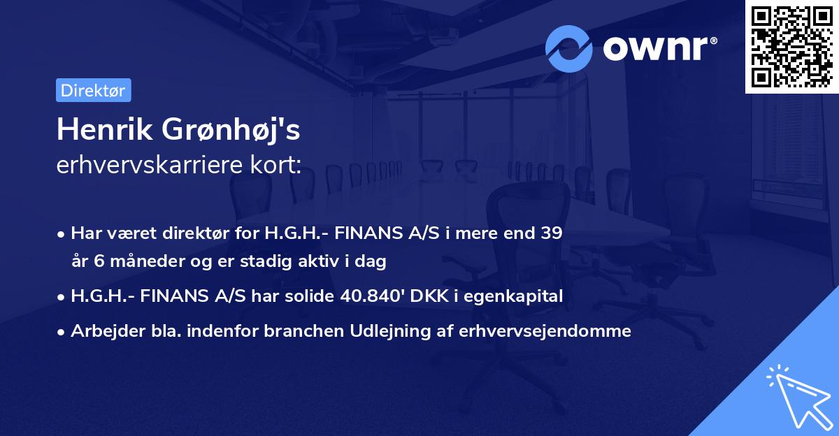 Henrik Grønhøj's erhvervskarriere kort