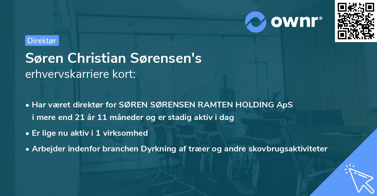 Søren Christian Sørensen's erhvervskarriere kort