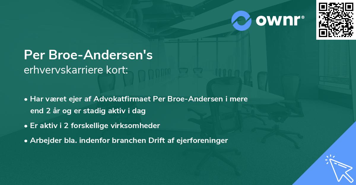 Per Broe-Andersen's erhvervskarriere kort