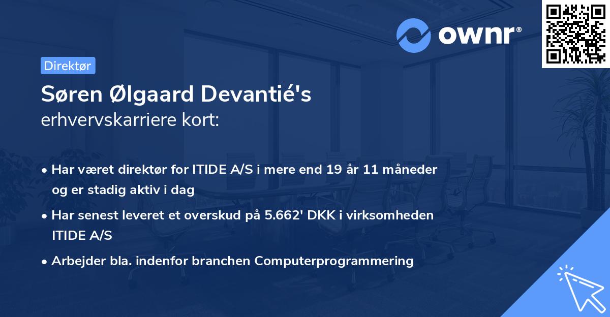 Søren Ølgaard Devantié's erhvervskarriere kort