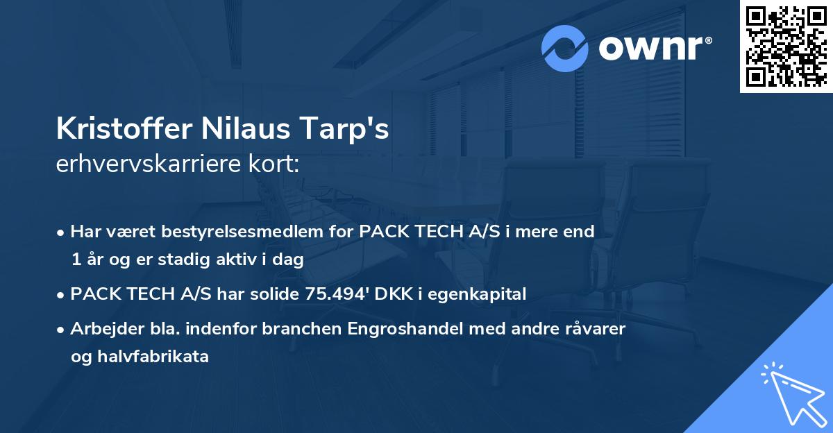 Kristoffer Nilaus Tarp's erhvervskarriere kort