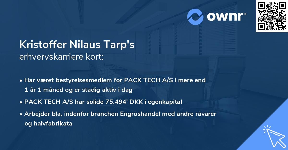 Kristoffer Nilaus Tarp's erhvervskarriere kort