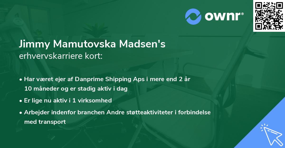 Jimmy Mamutovska Madsen's erhvervskarriere kort