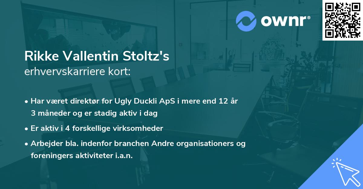 Rikke Vallentin Stoltz's erhvervskarriere kort