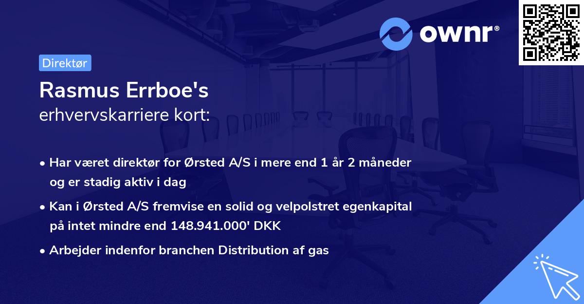 Rasmus Errboe's erhvervskarriere kort