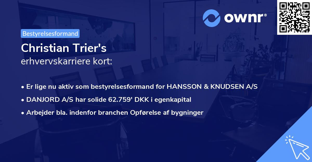 Christian Trier's erhvervskarriere kort