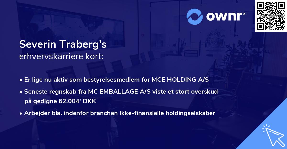 Severin Traberg's erhvervskarriere kort