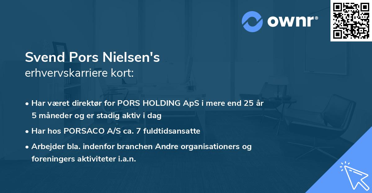 Svend Pors Nielsen's erhvervskarriere kort