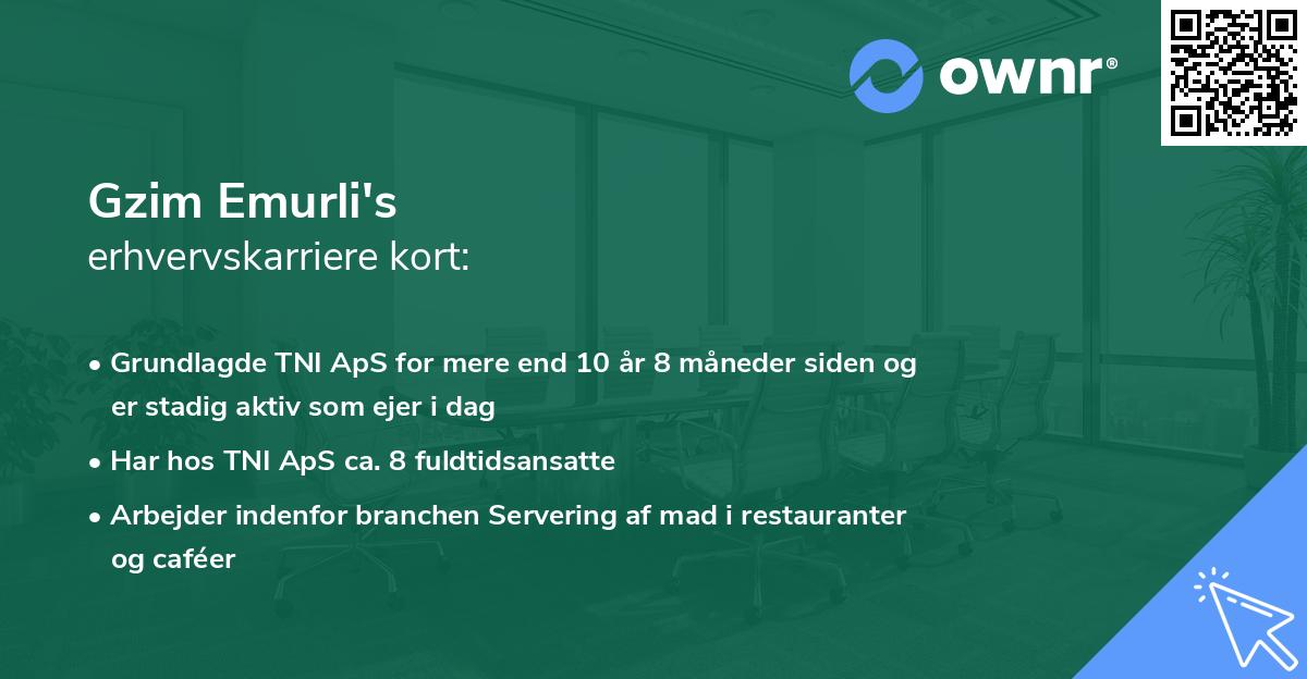Gzim Emurli's erhvervskarriere kort