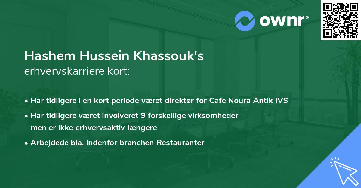 Hashem Hussein Khassouk's erhvervskarriere kort