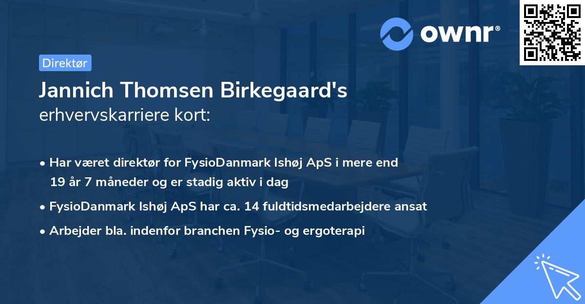 Jannich Thomsen Birkegaard's erhvervskarriere kort