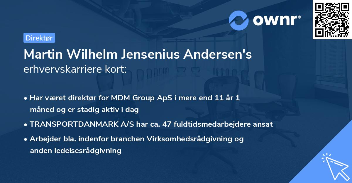 Martin Wilhelm Jensenius Andersen's erhvervskarriere kort