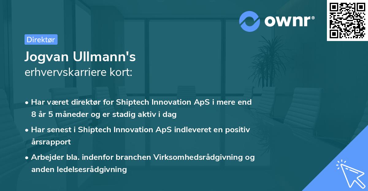 Jogvan Ullmann's erhvervskarriere kort