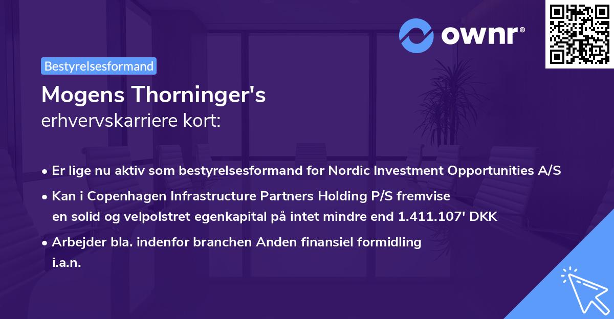 Mogens Thorninger's erhvervskarriere kort