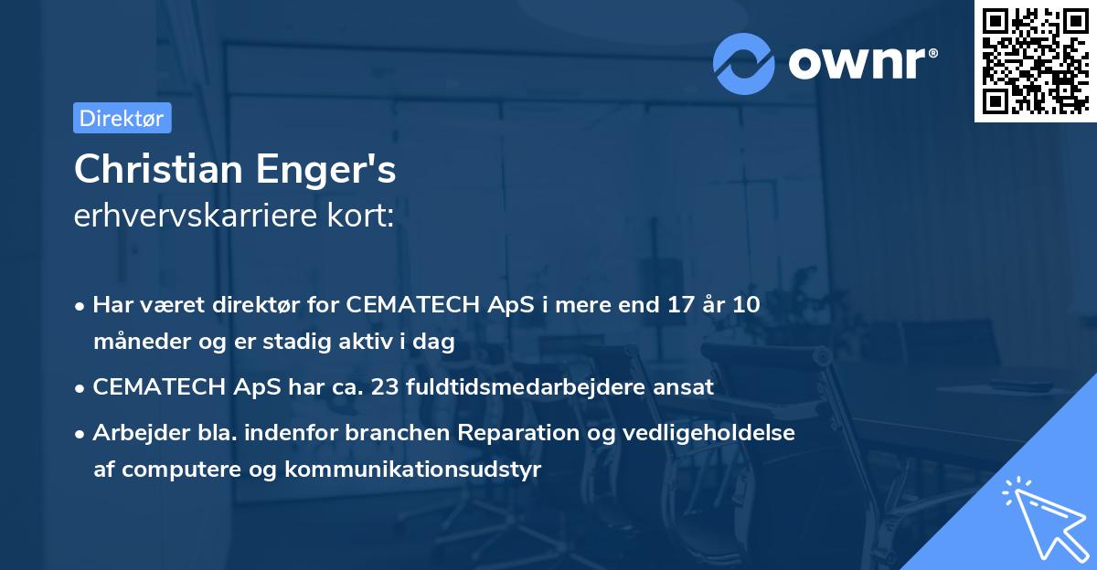 Christian Enger's erhvervskarriere kort