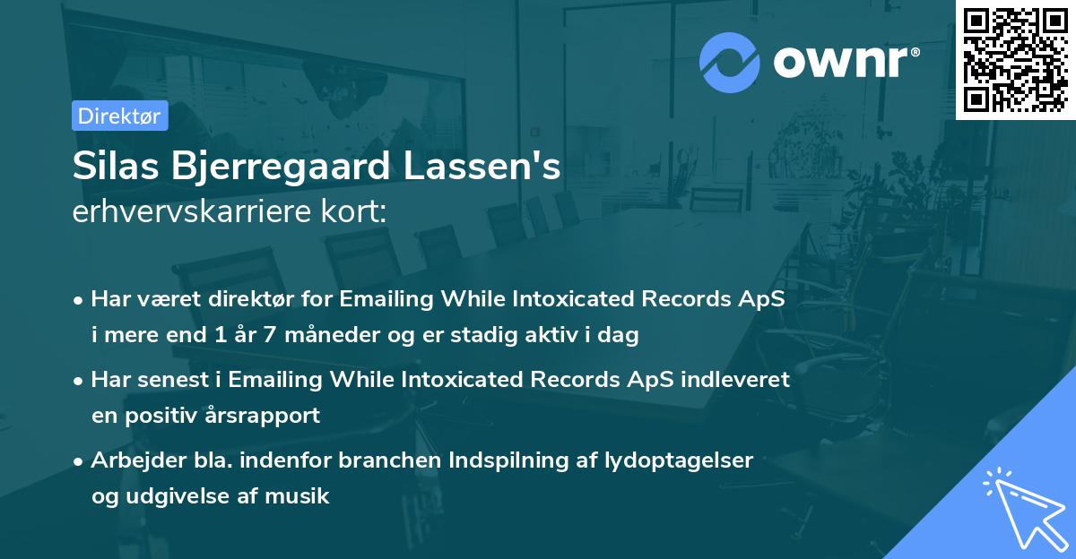 Silas Bjerregaard Lassen's erhvervskarriere kort
