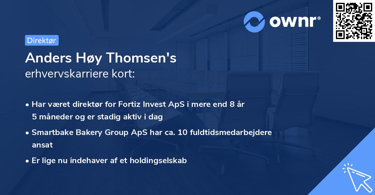 Anders Høy Thomsen's erhvervskarriere kort