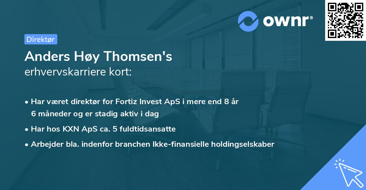 Anders Høy Thomsen's erhvervskarriere kort