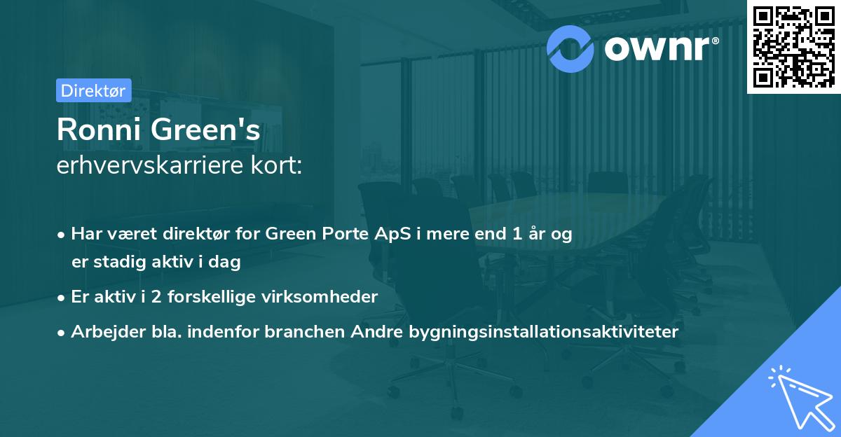 Ronni Green's erhvervskarriere kort