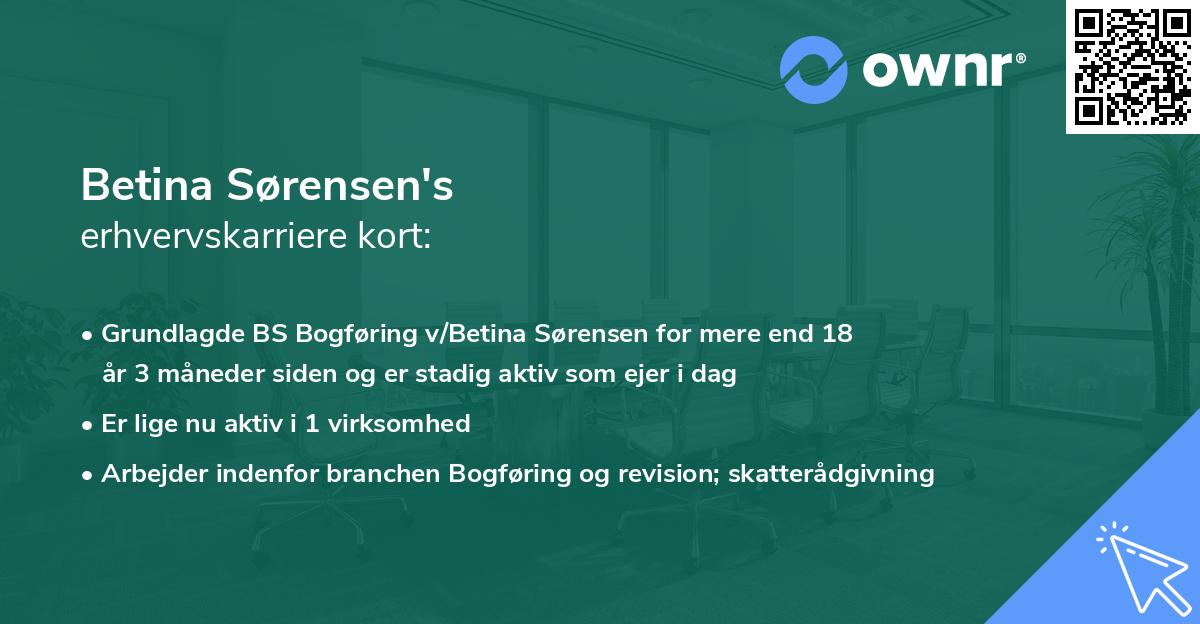 Betina Sørensen's erhvervskarriere kort