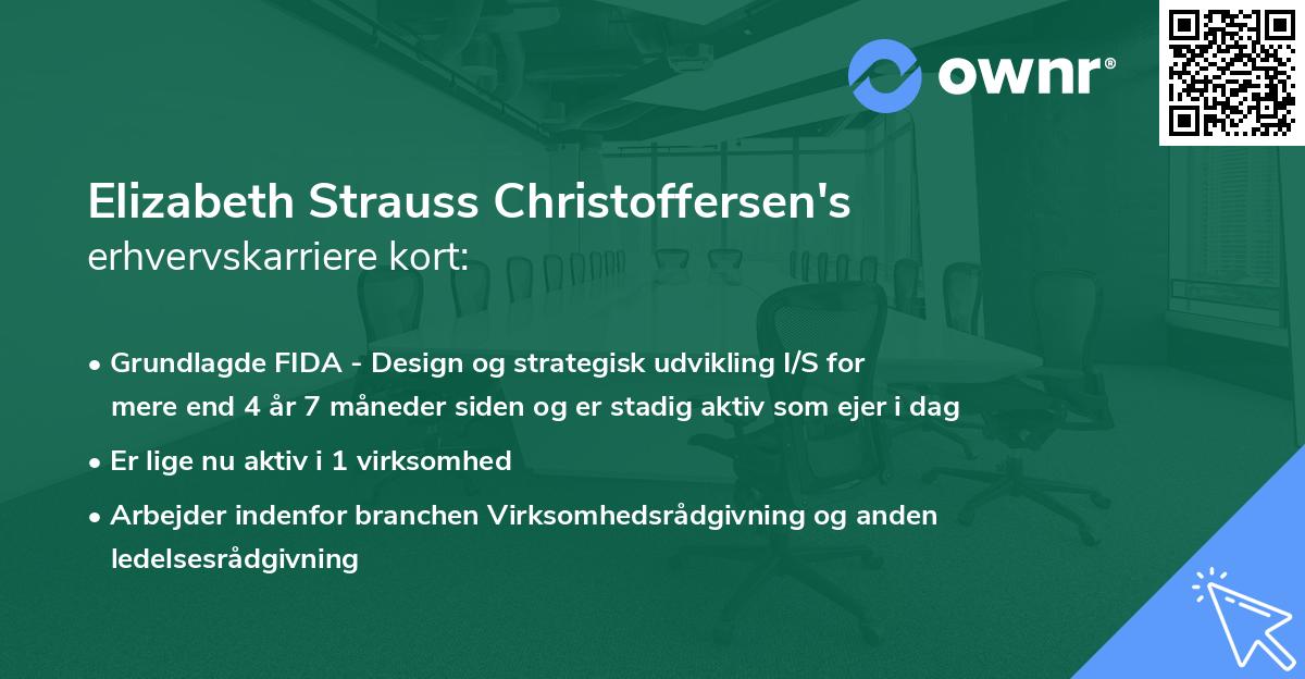 Elizabeth Strauss Christoffersen's erhvervskarriere kort