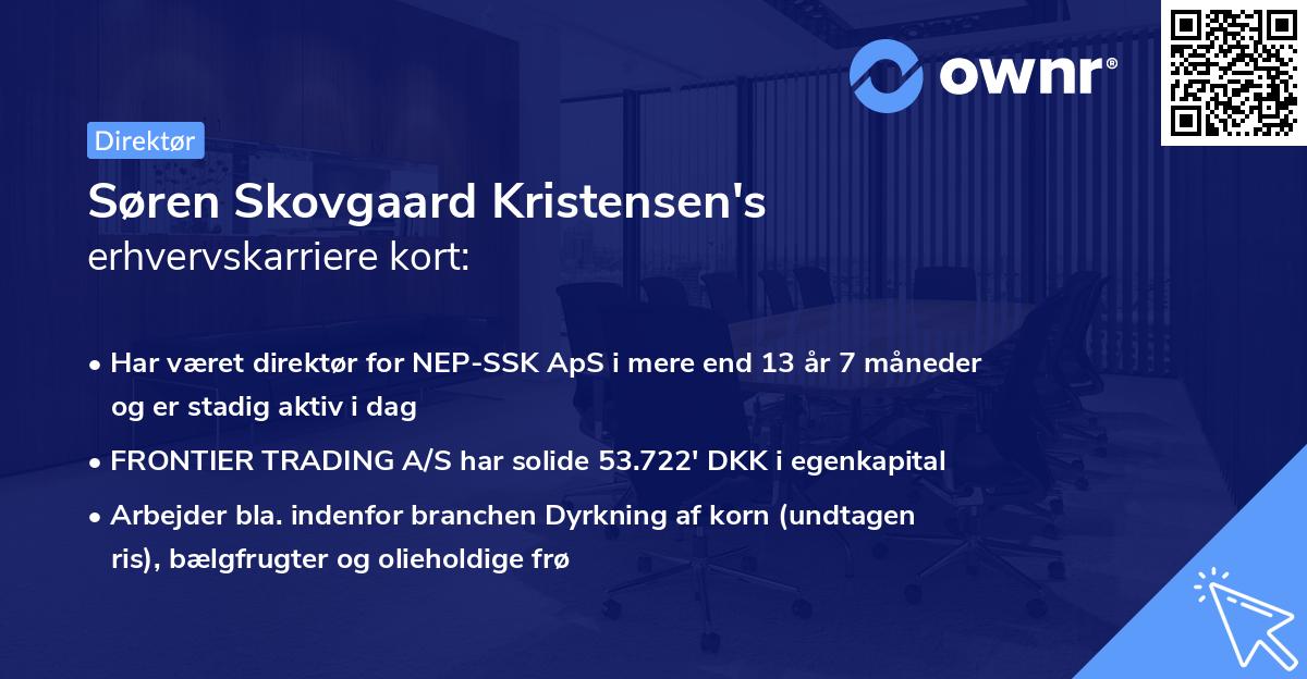 Søren Skovgaard Kristensen's erhvervskarriere kort