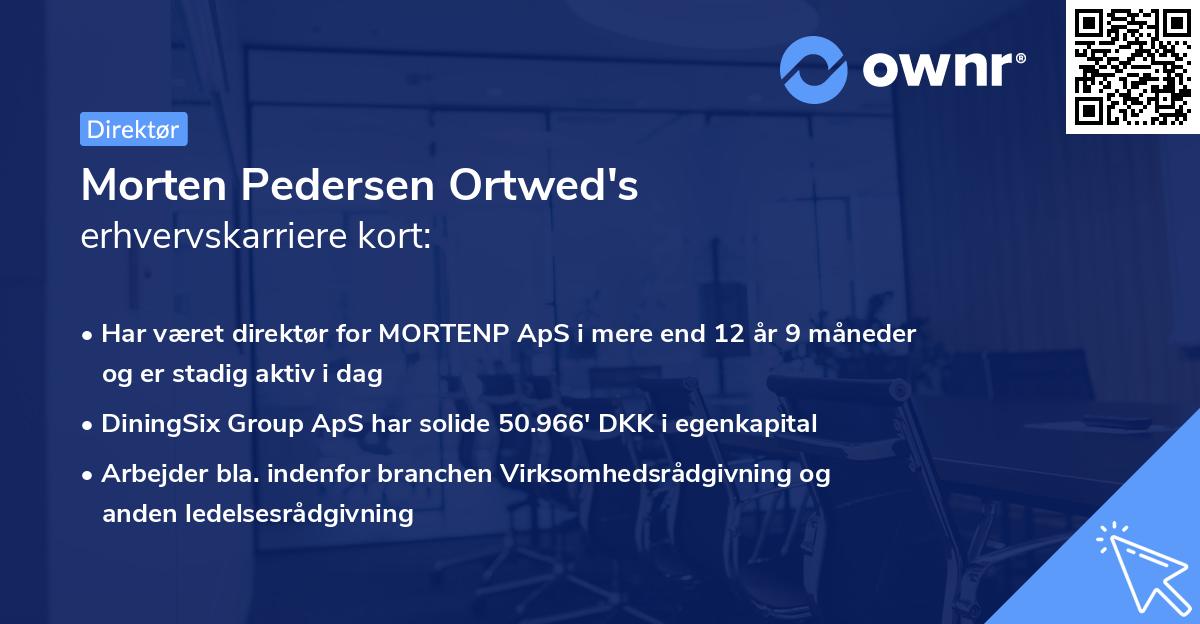 Morten Pedersen Ortwed's erhvervskarriere kort