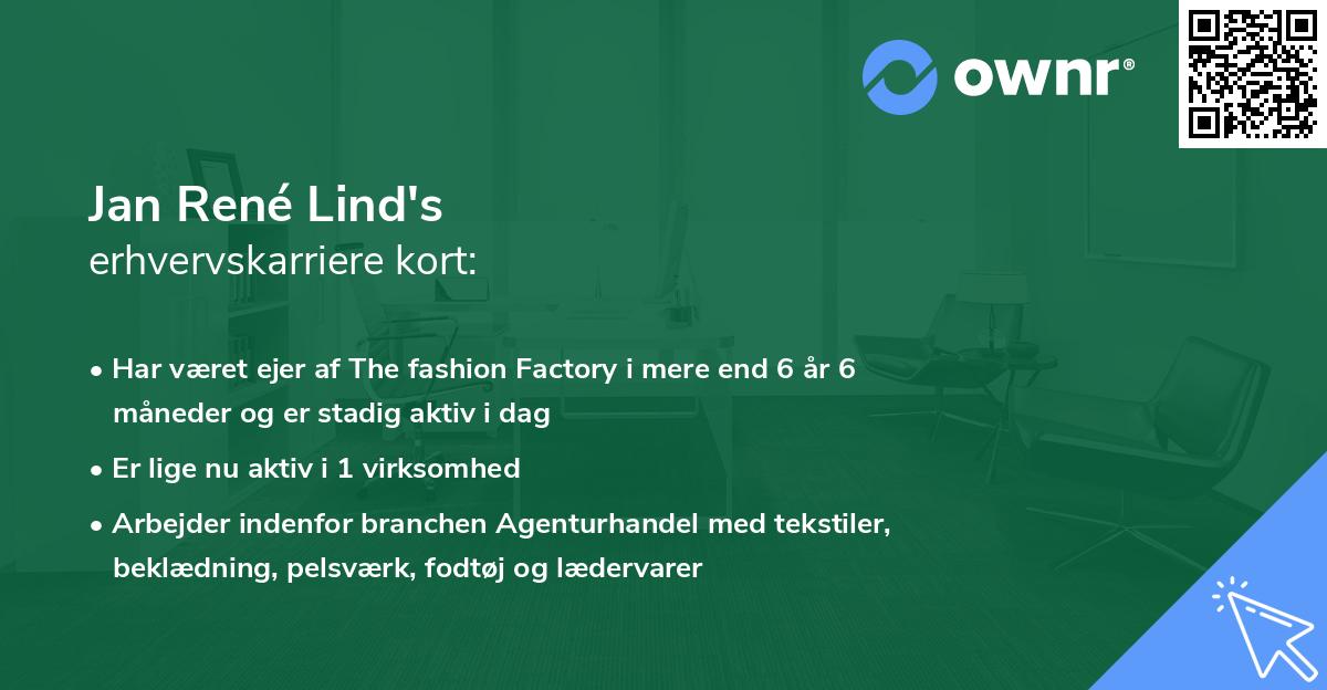 Jan René Lind's erhvervskarriere kort