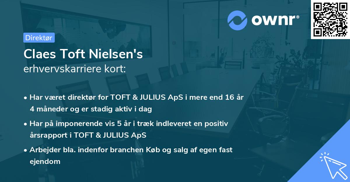 Claes Toft Nielsen's erhvervskarriere kort