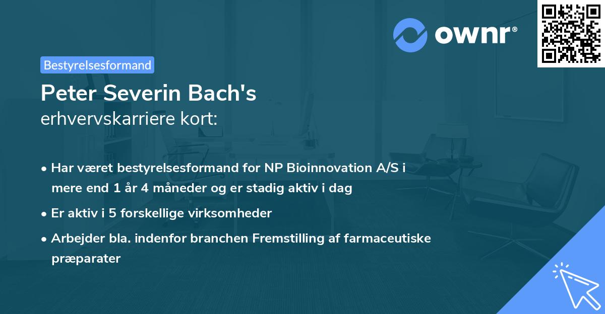 Peter Severin Bach's erhvervskarriere kort