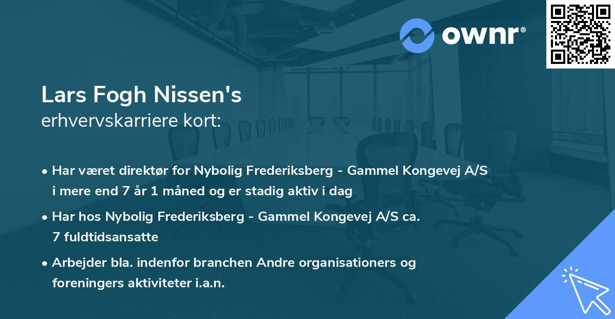 Lars Fogh Nissen's erhvervskarriere kort