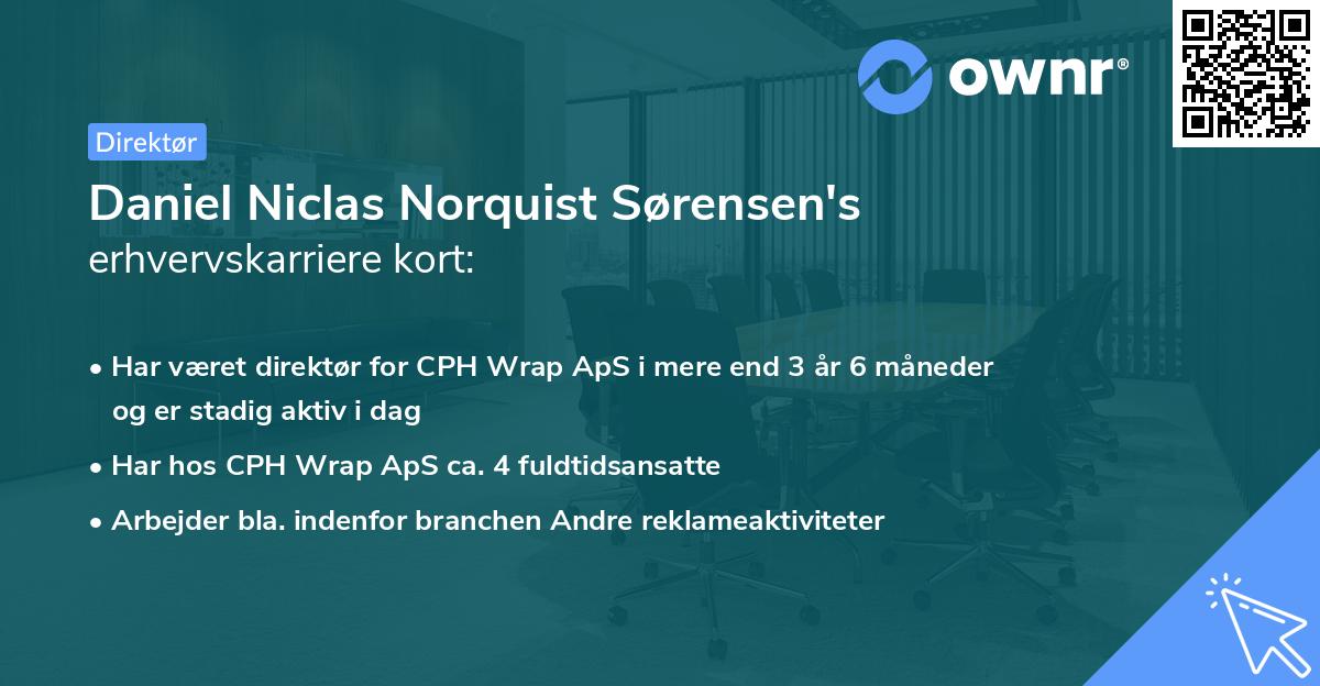 Daniel Niclas Norquist Sørensen's erhvervskarriere kort