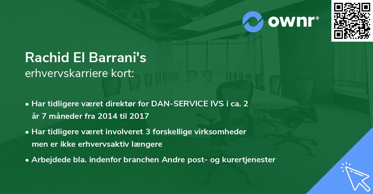 Rachid El Barrani's erhvervskarriere kort