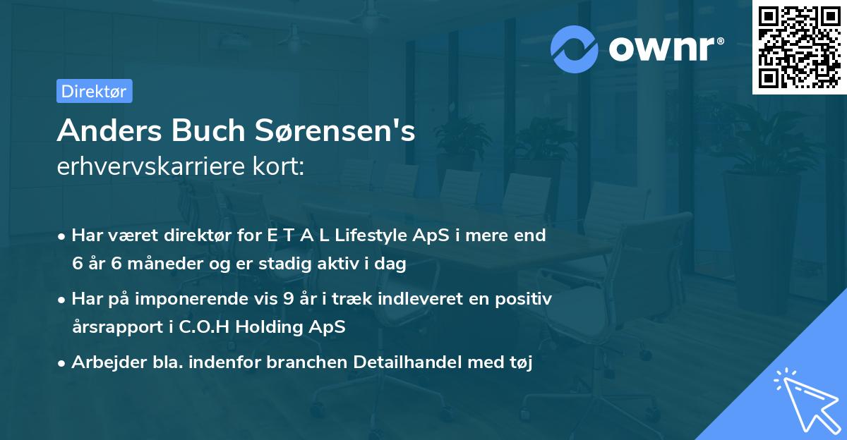 Anders Buch Sørensen's erhvervskarriere kort
