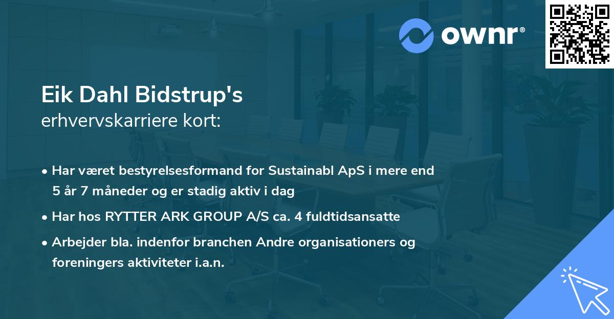 Eik Dahl Bidstrup's erhvervskarriere kort
