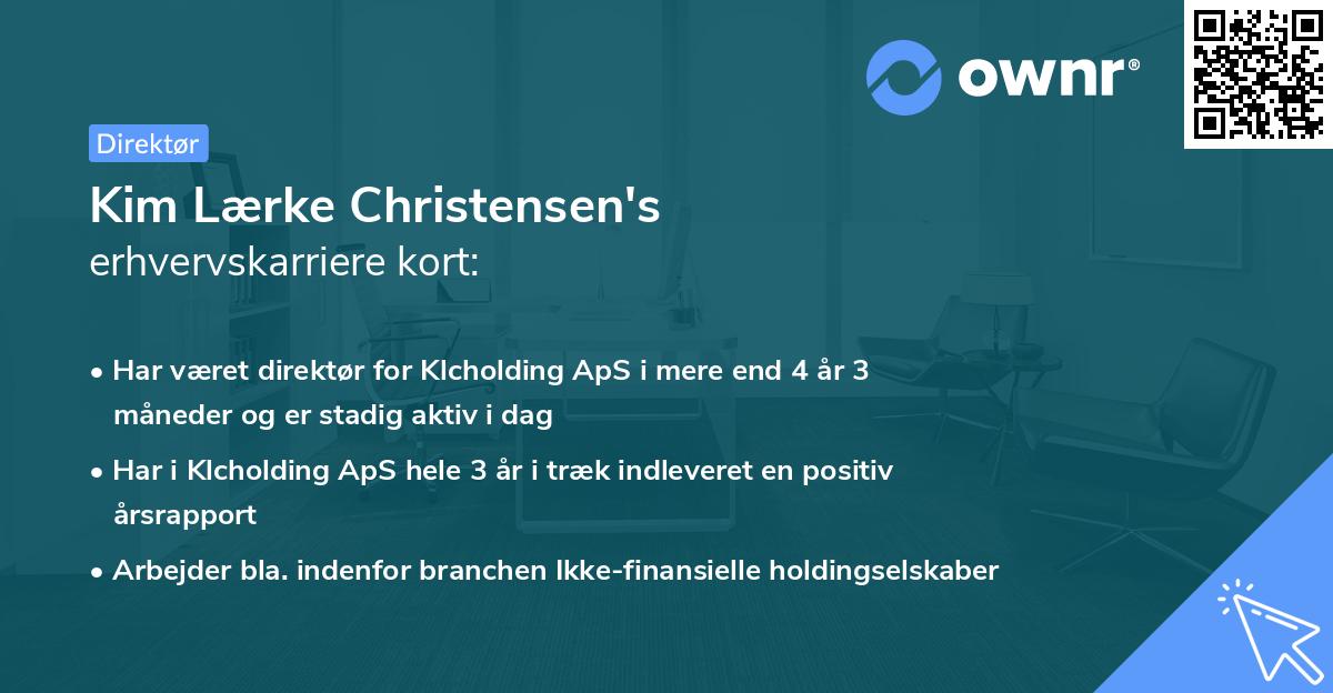 Kim Lærke Christensen's erhvervskarriere kort