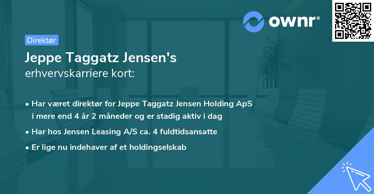 Jeppe Taggatz Jensen's erhvervskarriere kort