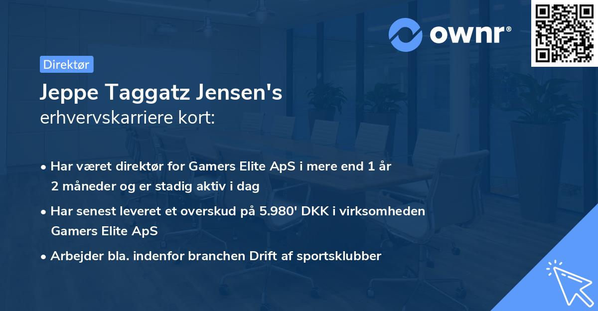Jeppe Taggatz Jensen's erhvervskarriere kort