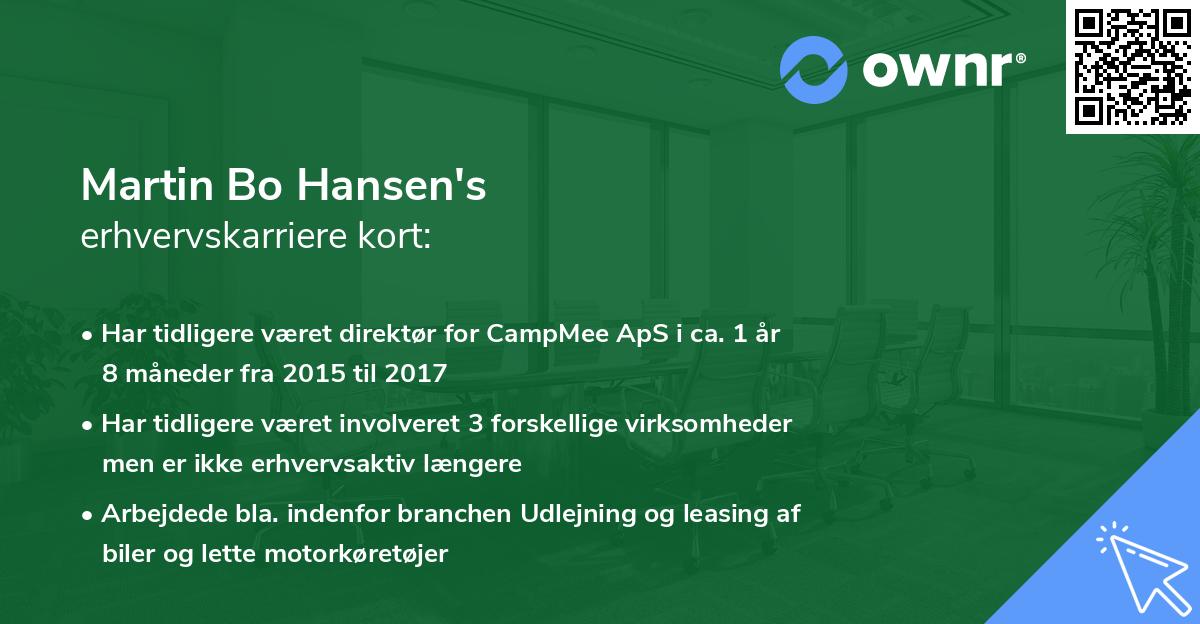 Martin Bo Hansen's erhvervskarriere kort